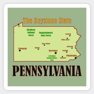 Pennsylvania State Map Sticker